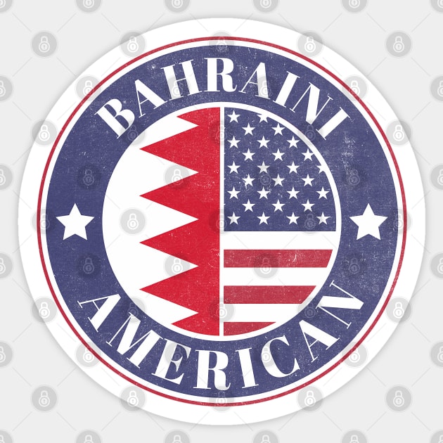 Proud Bahraini-American Badge - Bahrain Flag Sticker by Yesteeyear